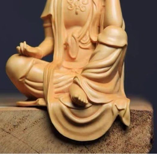 ☆木彫☆仏像 自在観音菩薩座像 黄楊木 仏教 工芸品 - メルカリ