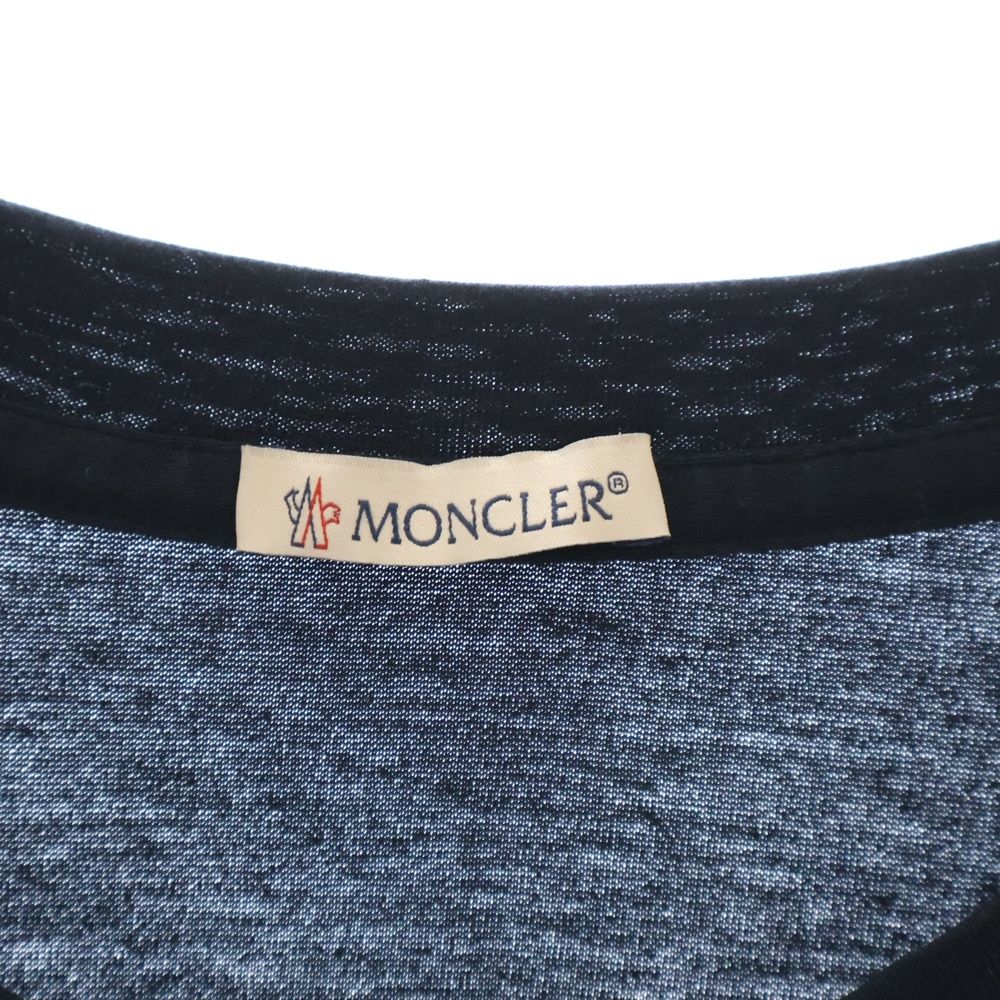 【23年モデル美品】 MONCLERモンクレールロゴワッペン半袖Tシャツネイビー 23年モデル美品】 MONCLERモンクレールロゴワッペン半袖Tシャツ