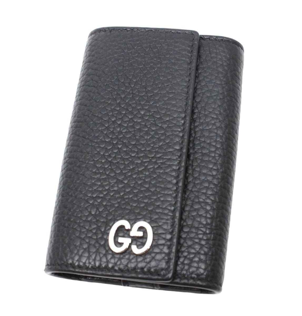 グッチ 6連キーケース キーリング付き 黒 ブラック 473924 レザー