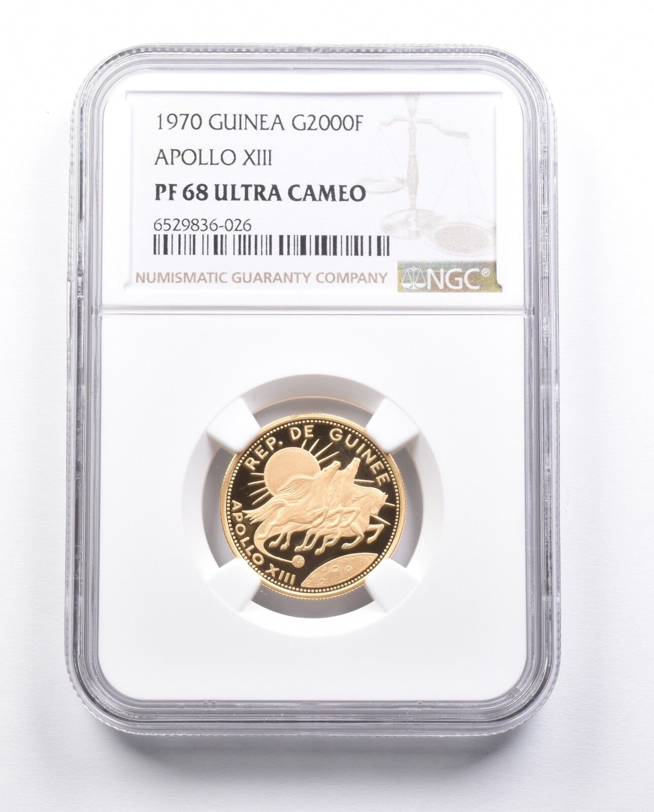 PF68 UCAM 1970 ギニア 2000 フラン ゴールド アポロ XIII NGC