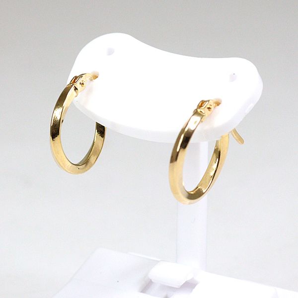 750YG ウノアエレ フープ ピアス UNOAERRE（ウノアエレ） ツイスト フープ ピアス 750YG 新品仕上げ済