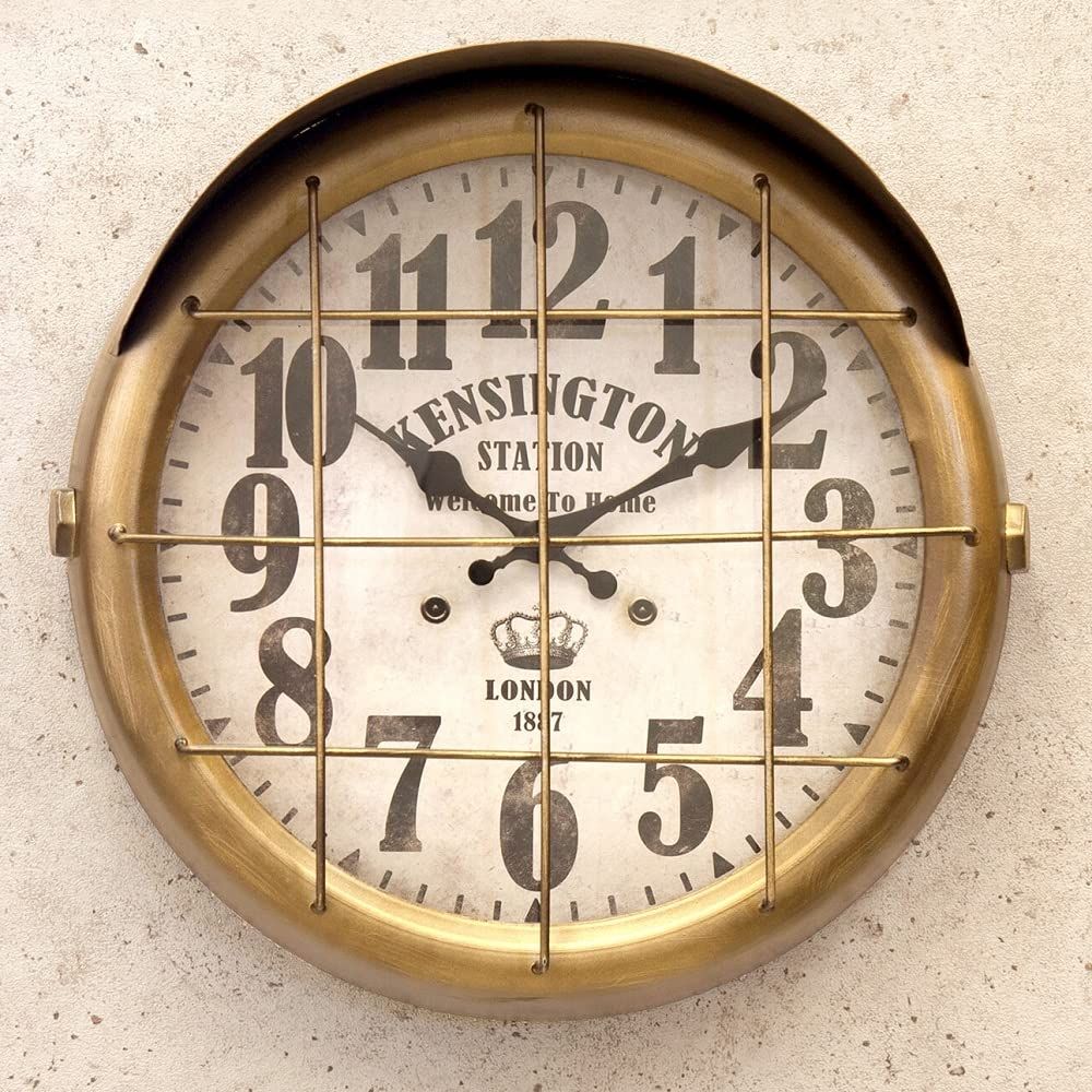 アメリカン アンティーク風 35cm サブマリン クロック ブロンズ 掛け時計 時計 グッズ アメリカ 雑貨 レトロ アンティーク ヴィンテージ風 掛時計 アメリカン雑貨