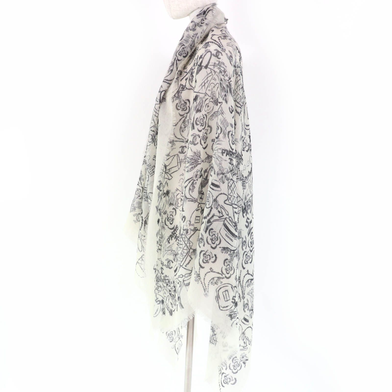 極美品☆CHANEL シャネル 22AW 22A カシミヤ100％ ロゴ総柄