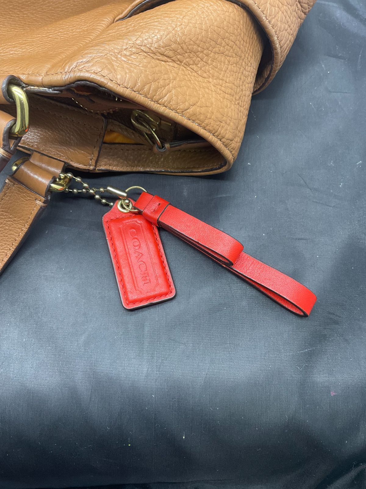 美品　コーチ　アクセサリーポーチ　ハンドバッグ　キャンバス　レザー　茶　ブラウン 極美品 COACH コーチ アクセサリーポーチ シグネチャー