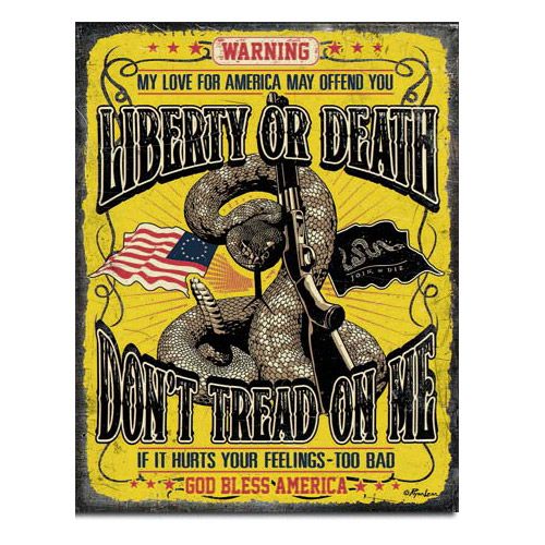 メタルサイン 「Don't Tread On Me - Warning」# 2234 縦40.5×横31.7cm