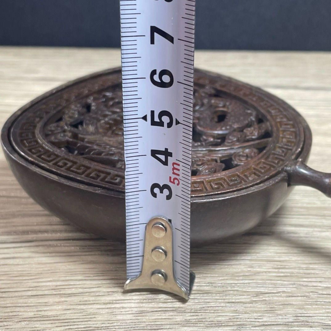 銅器 浄化空気香炉 暖手炉 禅意 茶道香炉 工芸品 置物 銅 細工 龍鳳扇香炉 茶道香炉 茶道具 装飾品 工芸品 置物 - メルカリ