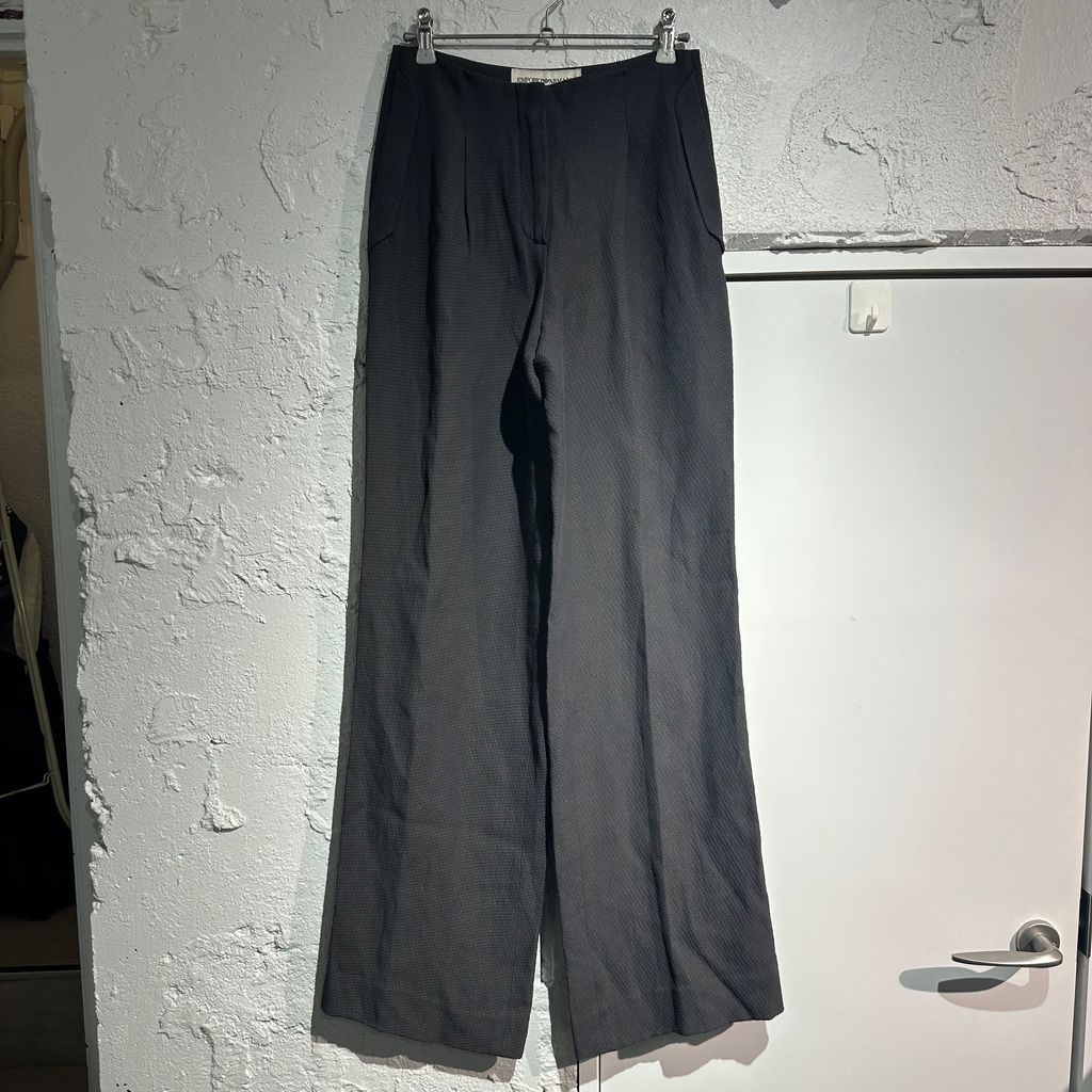 EMPORIO ARMANI エンポリオアルマーニ Wide Slaks Pants ワイドスラックスパンツ チャコール size 38 表参道A09