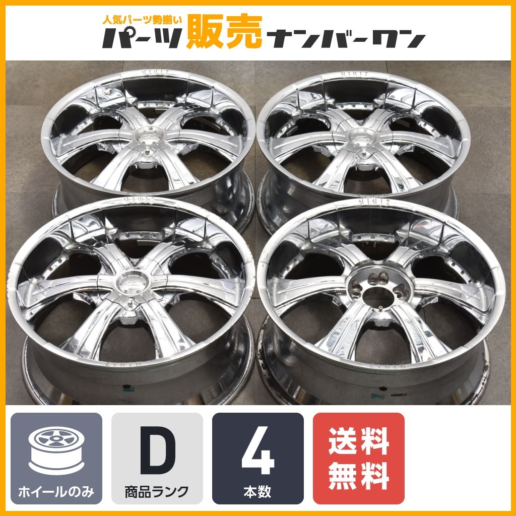 【大口径 ドレスアップ用】AUTO MECHANICA ZINIK Z6 22in 9.5J +35 PCD114.3/120 マルチ 4本セット メッキ ハリアー ムラーノ RX NX