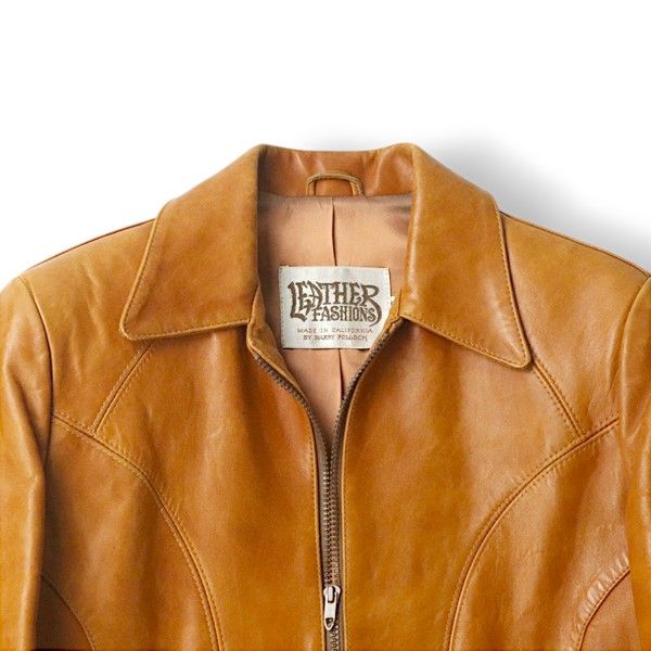 70's ヴィンテージ！美品 LEATHER FASHIONS USA カリフォルニア製 牛革 アンティークレザー 襟付き シングルライダースジャケット  36 S - メルカリ