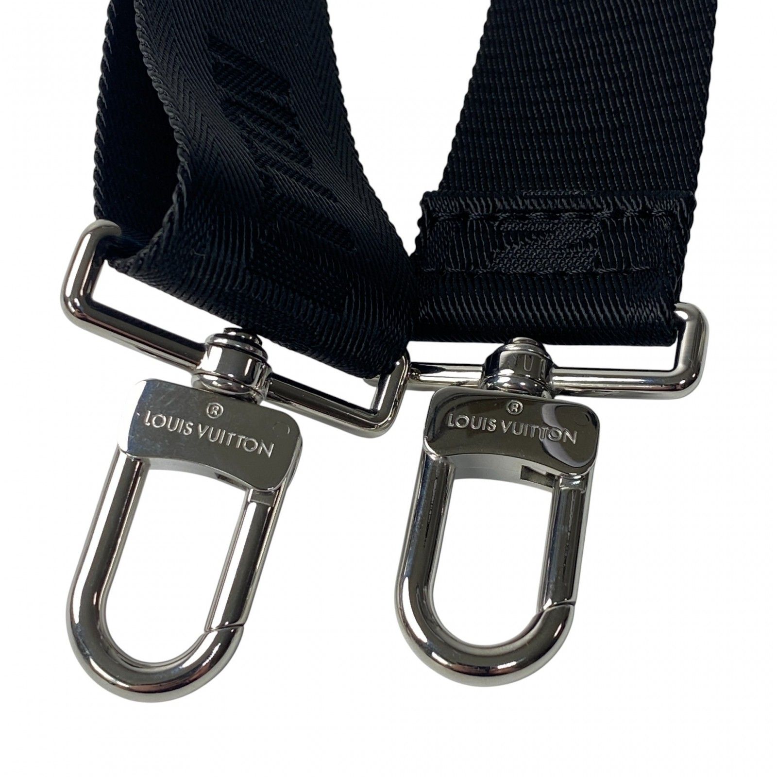 ルイヴィトン［ショルダーストラップ］ブラック キャンバス シルバー