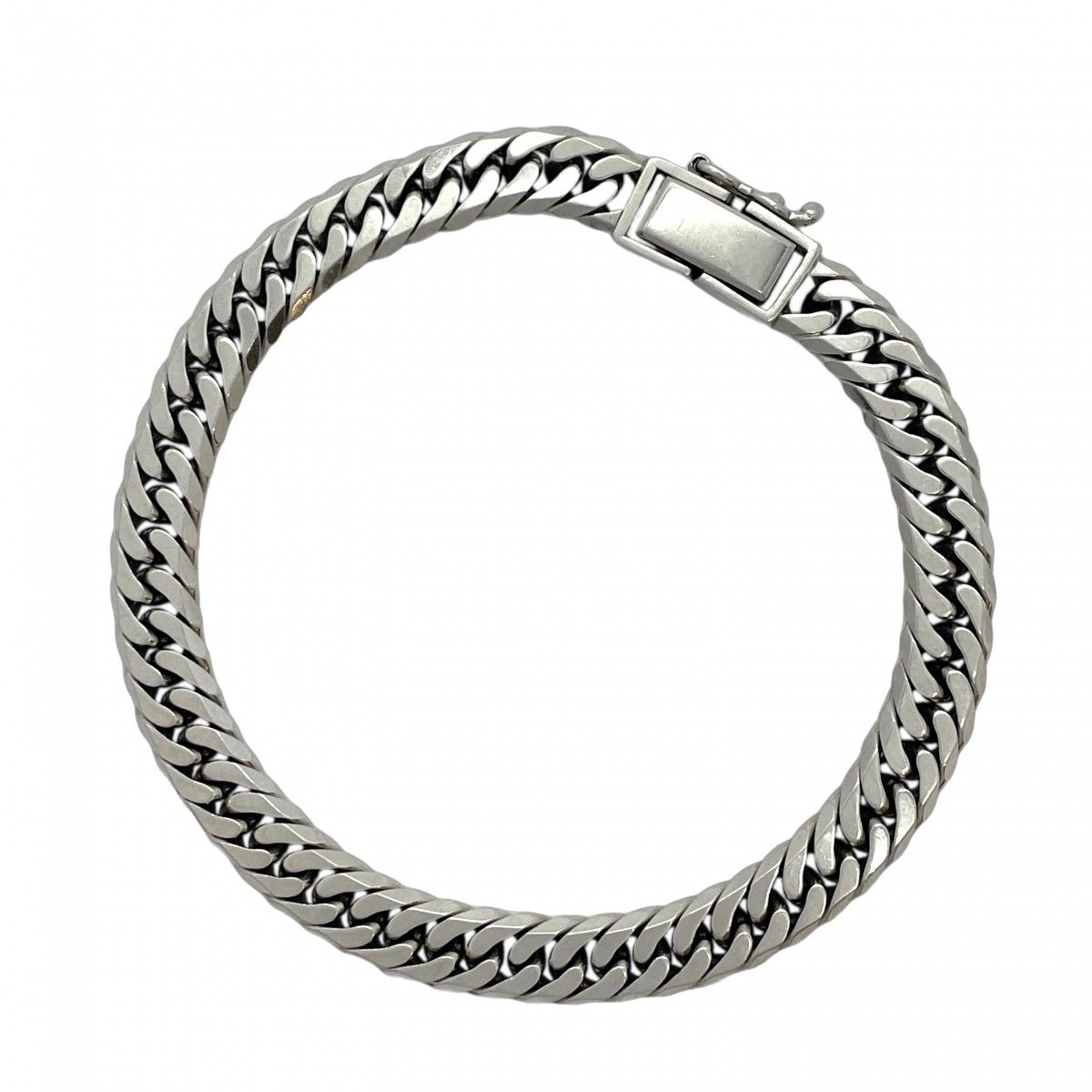 5khe058】喜平 ブレスレット Pt850 プラチナ 6面 ダブル 18cm 30.3g  