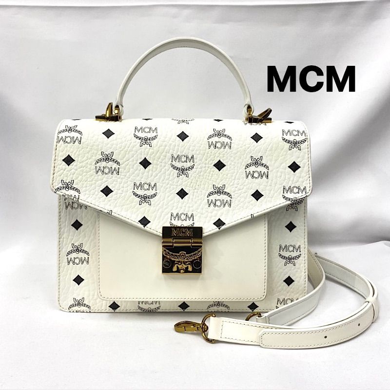 メーカー 希少 MCM 白 パトリシアサッチェルバッグショルダーバッグ バッグ
