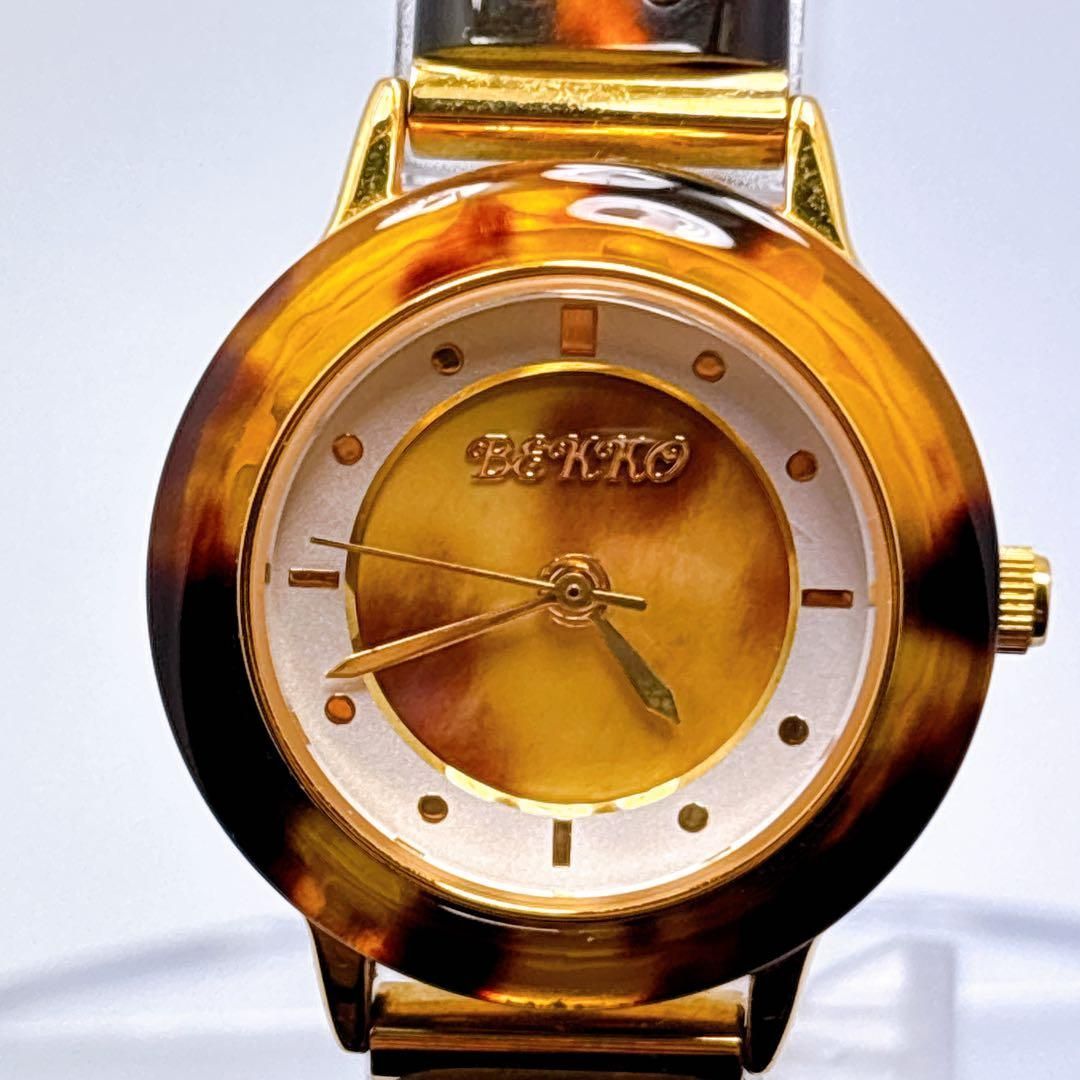 【極美品】本べっこう　鼈甲　BEKKO 電池新品　アナログクォーツ時計 赤 464 BEKKO 本べっ甲 バングルウォッチ 腕時計 鼈甲 希少 高級 - メルカリ