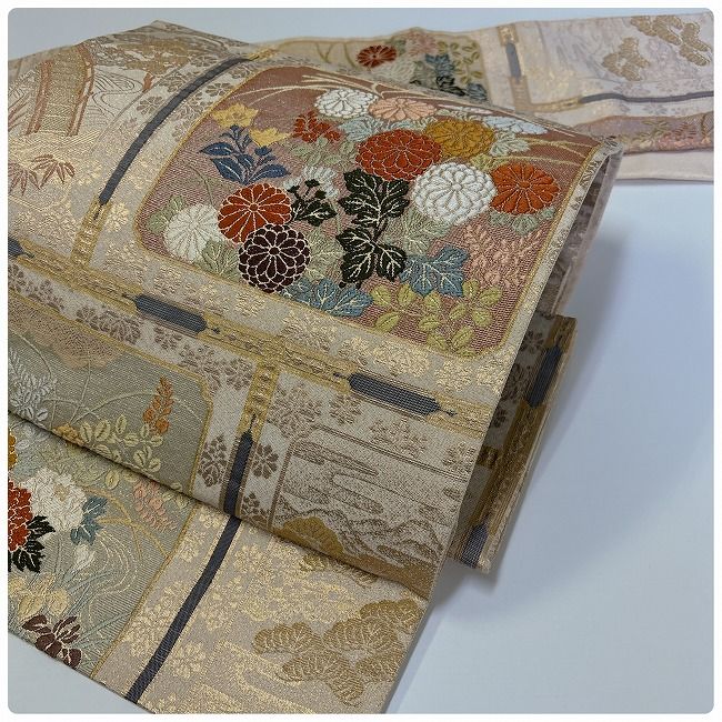 ☆つくり帯 二重太鼓 リメイク 桃山蒔絵紋 ☆ re005 - メルカリ 