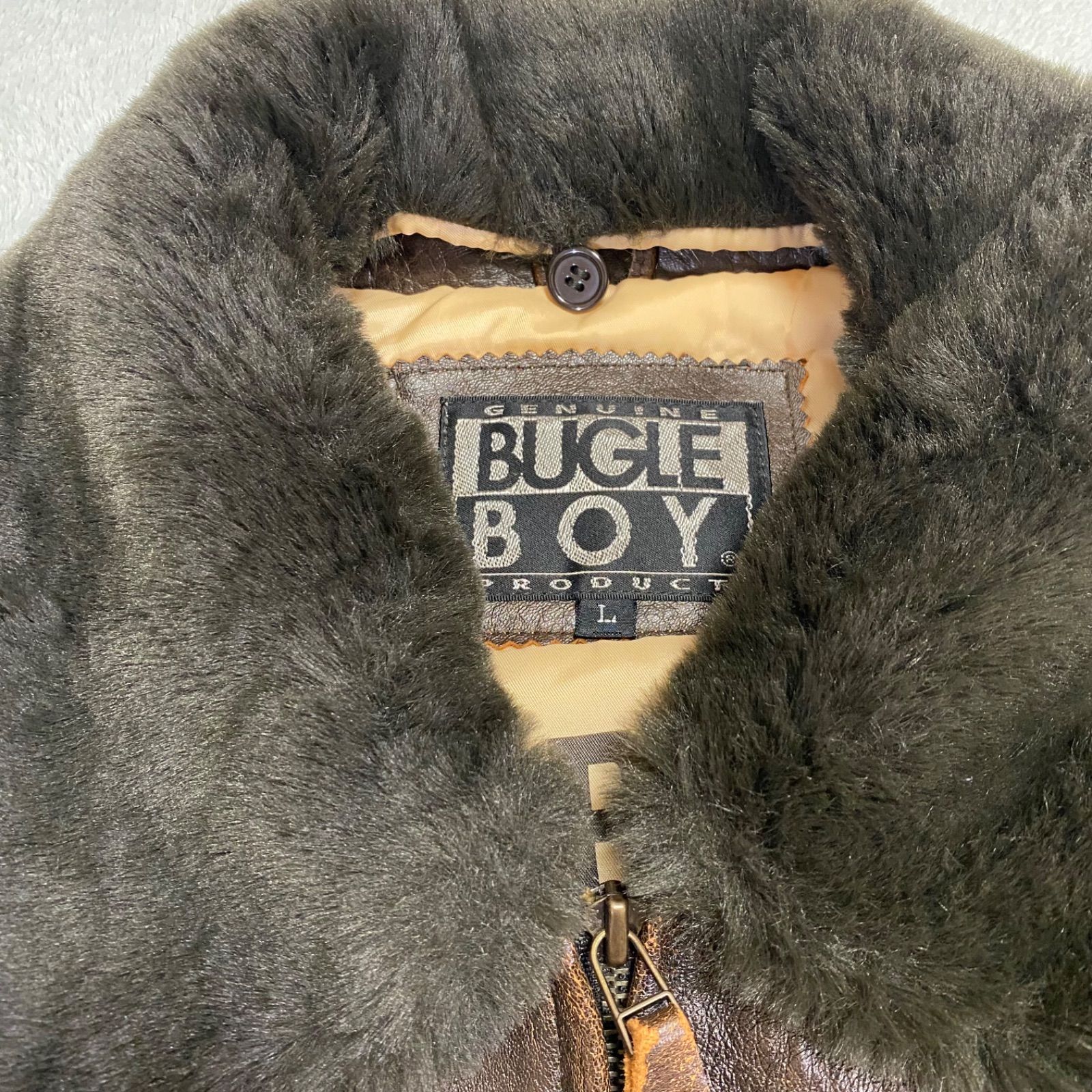 BUGLE BOY】ビンテージ 羊革 レザーブルゾン G-1 ボアフライト BUGLE BOY】ビンテージ 羊革 レザーブルゾン G-1 ボアフライト