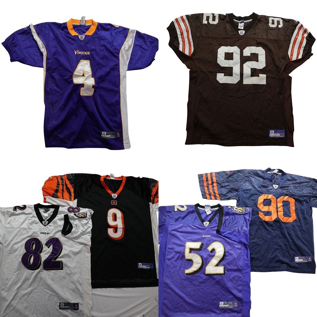 古着卸 NFL ゲームシャツ ユニフォーム 6枚セット メンズ 54 ベンガルズ レイブンズ 古着 NA6215
