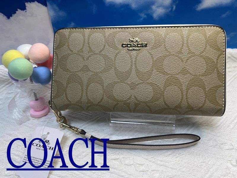 COACH 長財布 コーチ 財布 シグネチャー ラウンドファスナー ロング ジップ アラウンド ウォレット レディース   新生活 年度末 プレゼント 贈り物 吉日 ギフト 新品未使用 ブランド ファッションB172 C4452 13