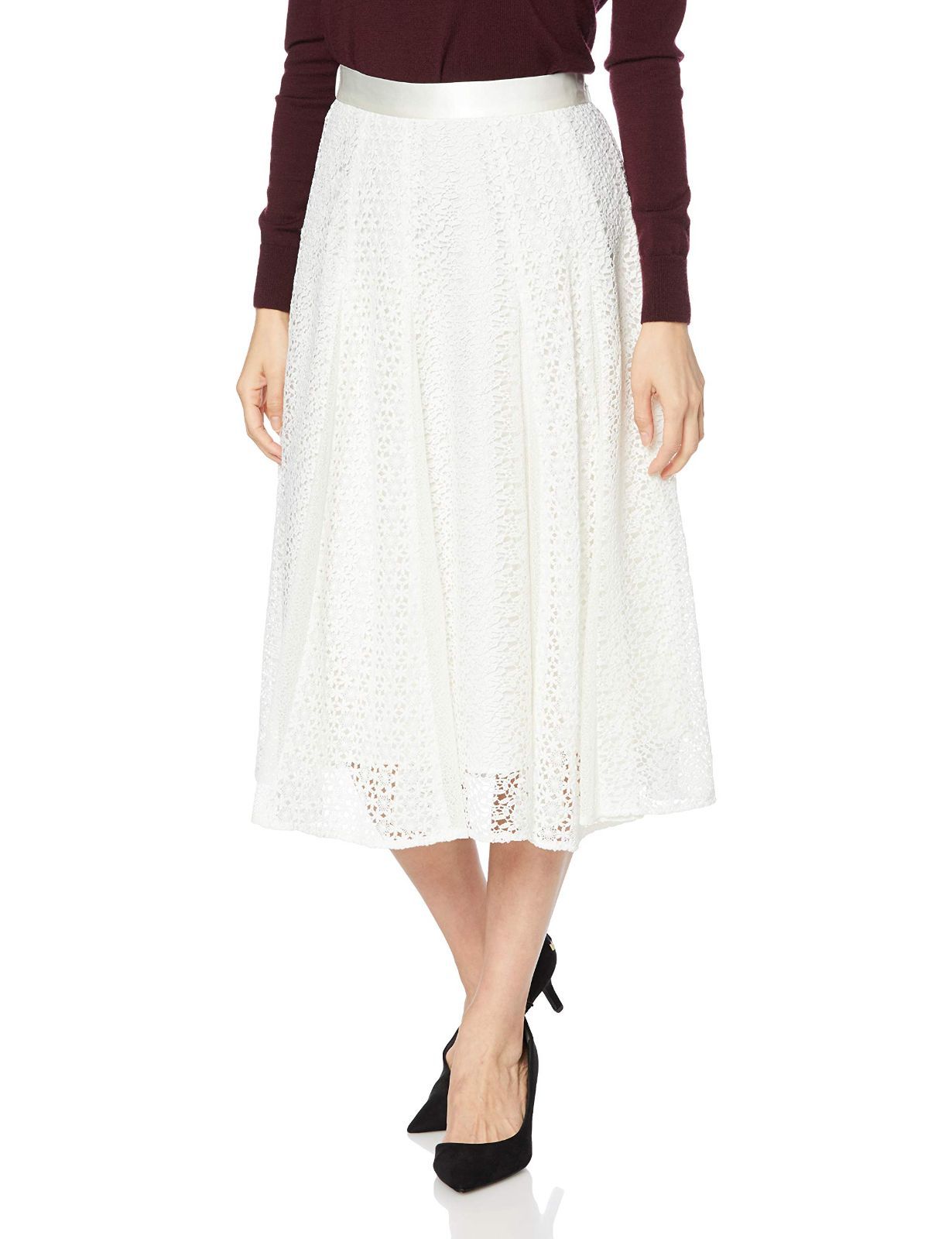 38_アイボリー レッセパッセ スカート ﾐｯｸｽﾚｰｽﾌﾚｱSK レディース アイボリー 38