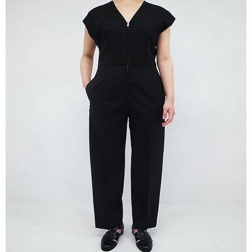 LOEFF ロエフ 日本製 ハケメ ワイドショルダー オールインワン 8826