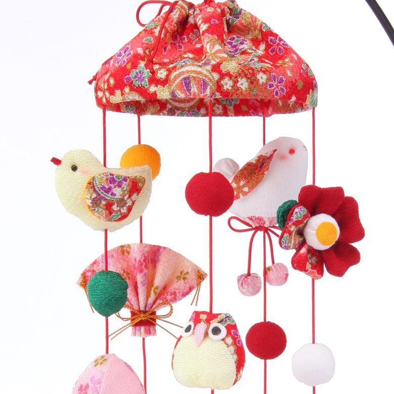 傘宝つるし雛 5本飾り 赤 手作りキット 初節句 雛飾り 桃の節句