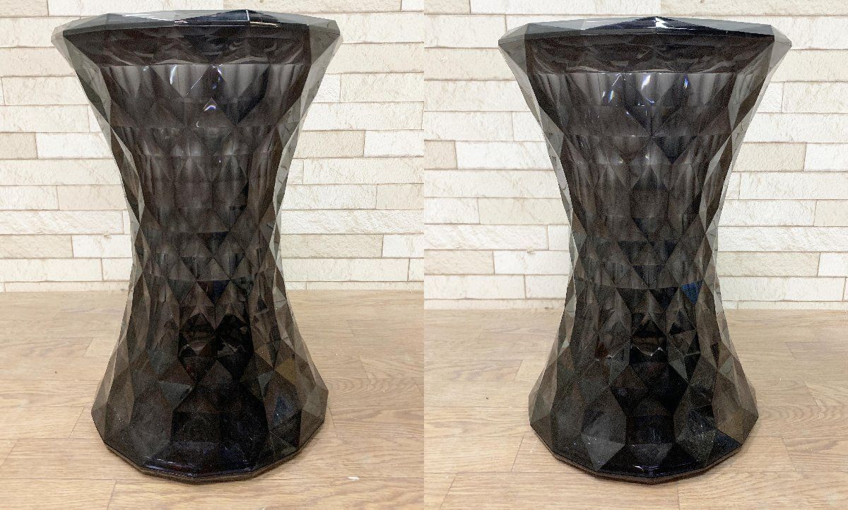 □カルテル Kartell スツール ストーン ブラック クリスタル