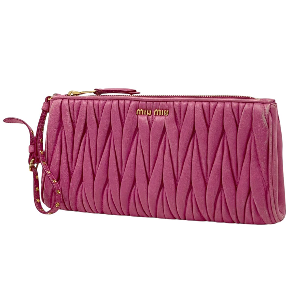 ミュウ ミュウ Miu Miu マテラッセ クラッチバッグ ギャザー