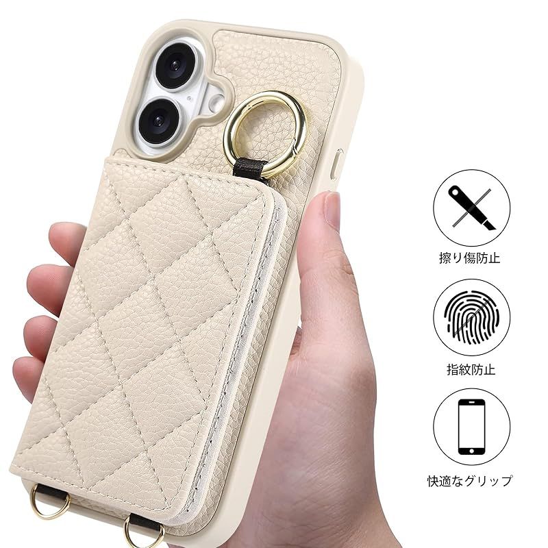【新品】 Succtopy ケース 向けの iphone 17 ケース 手帳型 ショルダー スマホケース iphone17 手帳型 鏡付き 肩がけ 首掛け 斜め掛け ストラップ着脱可 iphone17ケース 財布付き リング付き アイフォン17 ケース ス