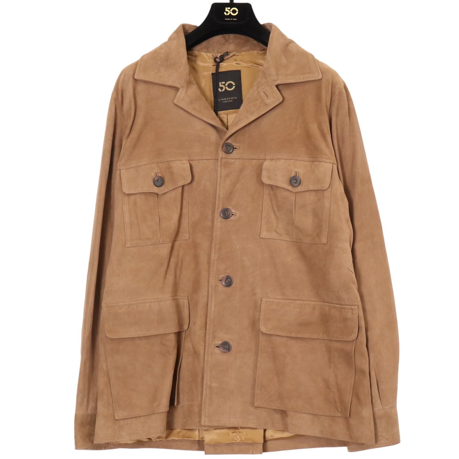美品CINQUANTAチンクアンタ スエードサファリジャケット 46