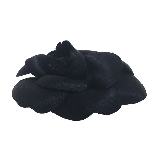 シャネル 花 コサージュ カメリア ブローチ CHANEL ネイビー