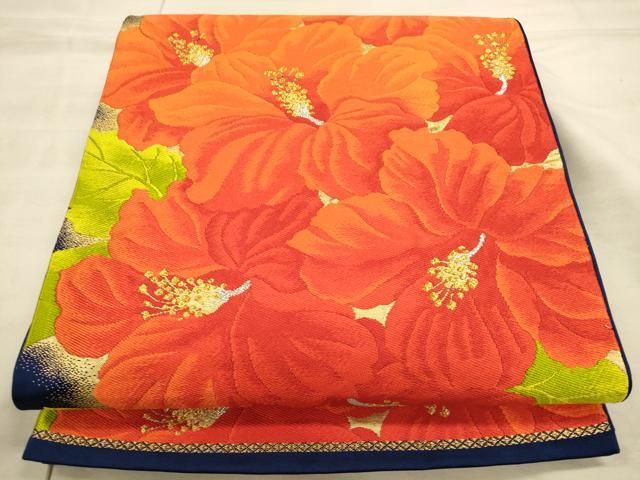 平和屋本店□極上 六通柄袋帯 鳳凰花文 織絹 金糸 逸品 DZAA6064kh5