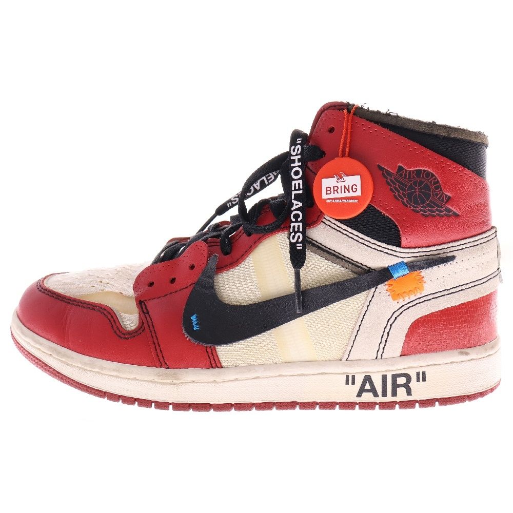 NIKE ナイキ ×OFF-WHITE THE 10 AIR JORDAN 1 CHICAGO AA3834-101 オフホワイト ザテン エアジョーダン シカゴ ハイカットスニーカー ホワイト|レッド US8|26.0cm