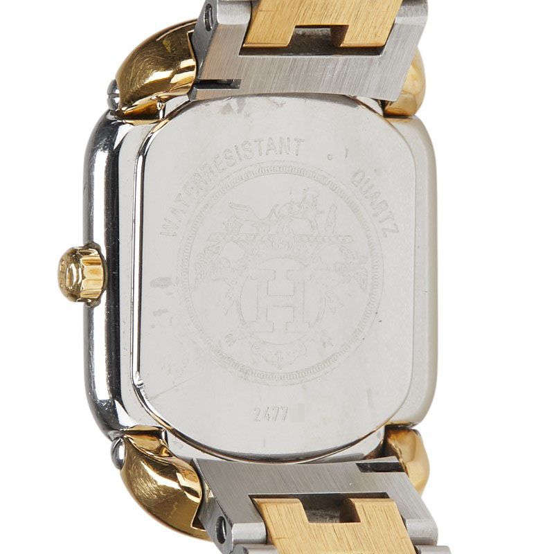 美品✨ HERMES エルメス ラリー コンビ Hバンド ゴールド レディース エルメス ラリー シルバー ゴールド ステンレススチール メッキ