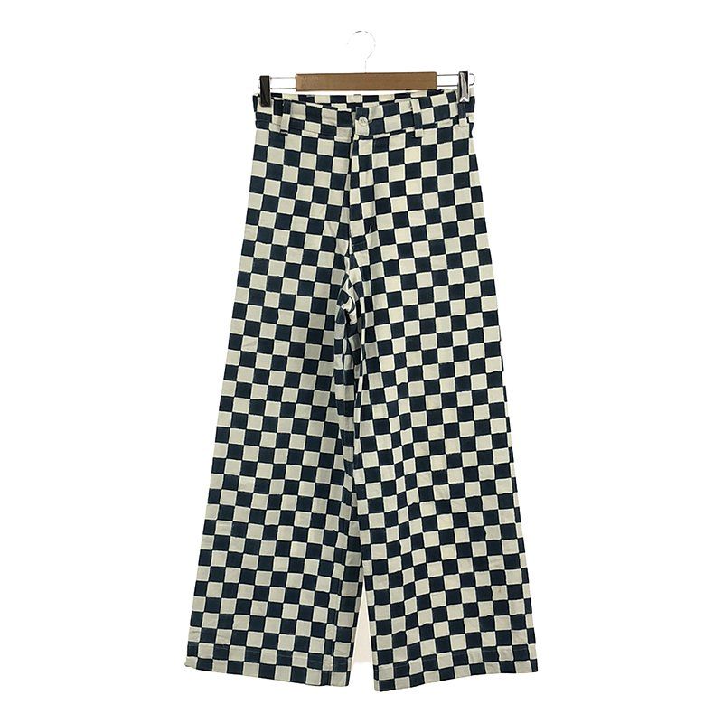 美品】 SZ Blockprints / エスゼットブロックプリント | × Ron Herman ロンハーマン別注 RH DISCO PANT  ブロックチェック プリント ディスコパンツ | S | ホワイト / ブルー | レディース - メルカリ