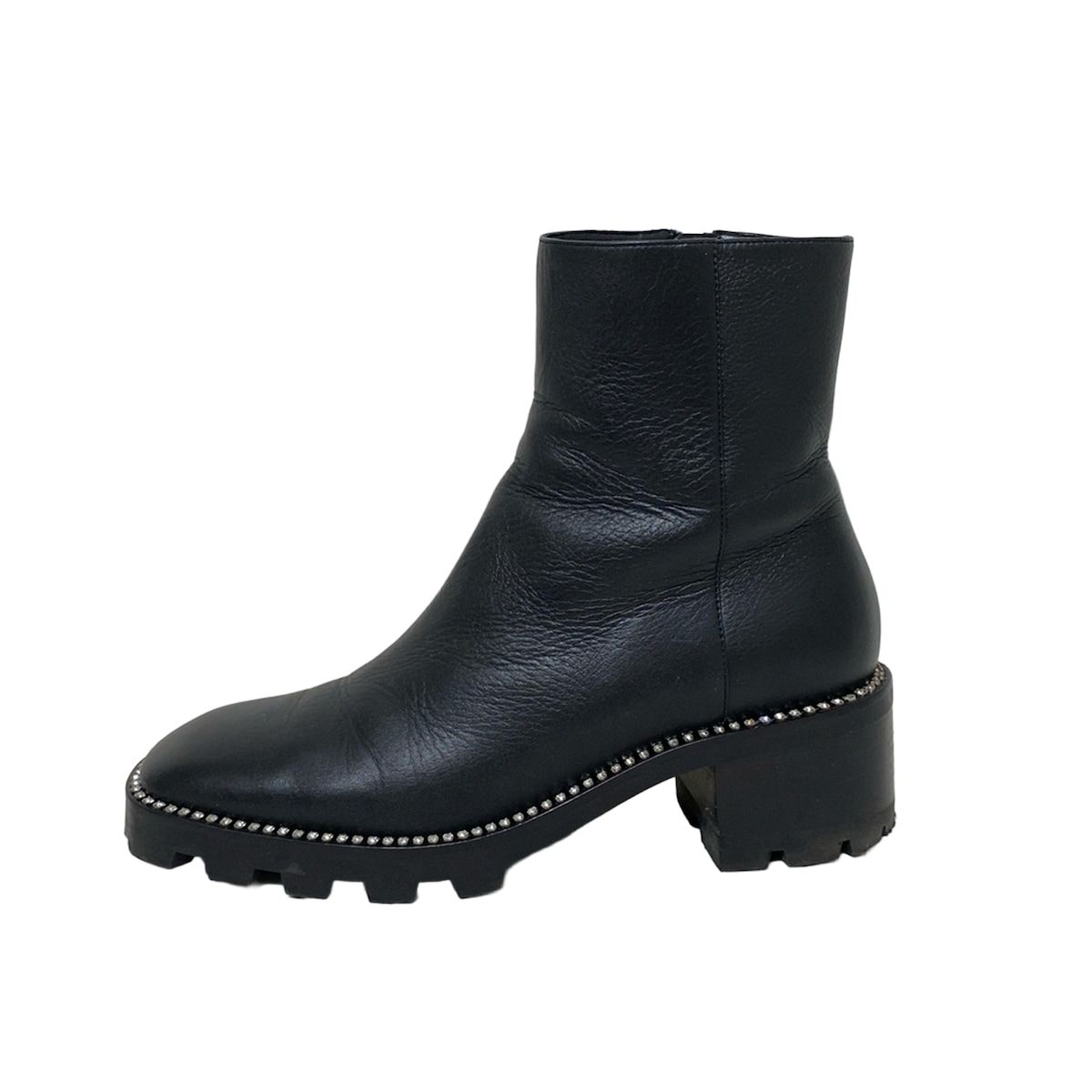 JIMMY CHOO ジミーチュウ ショートブーツ 37 レディース - 黒 ラインストーン レザー