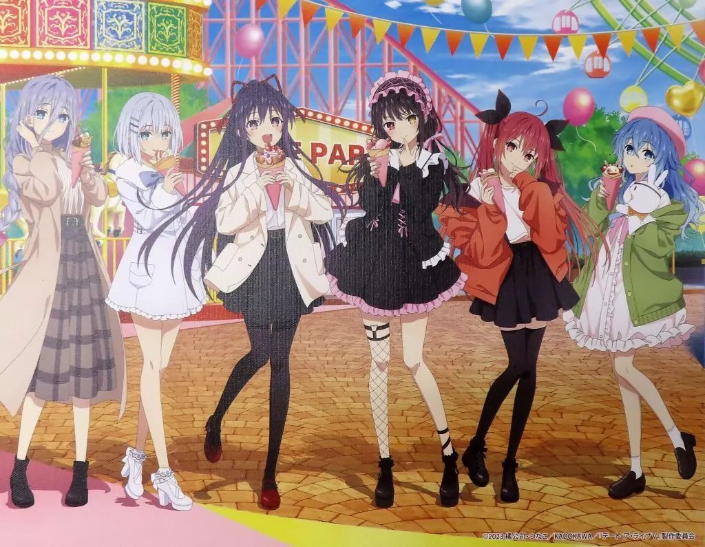 中古】雑貨 集合 描き下ろしF6キャンバスアート 遊園地デート