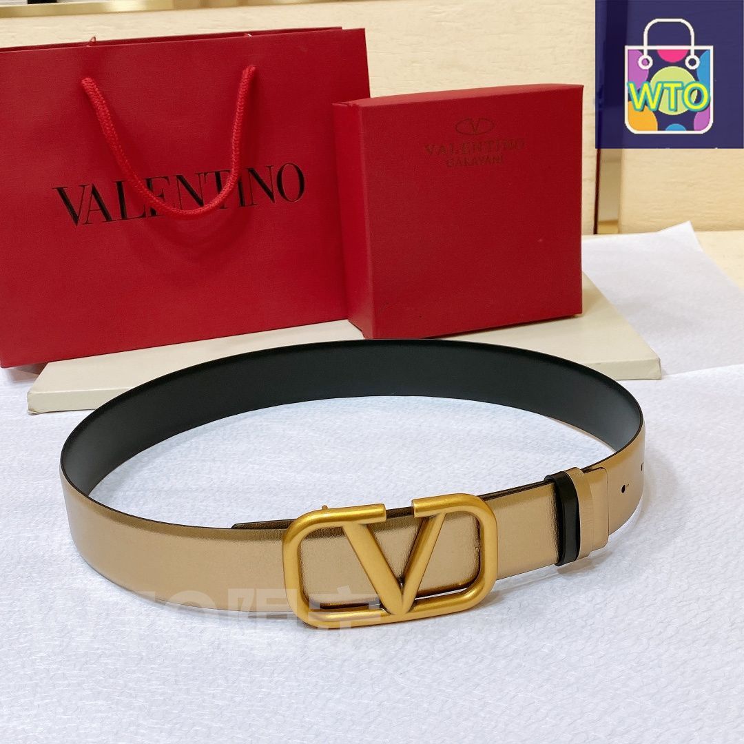 【新品未使用】　VALENTINO 10万　レザーベルト メンズビジネスレザーベルト(ルチアーノ バレンチノ