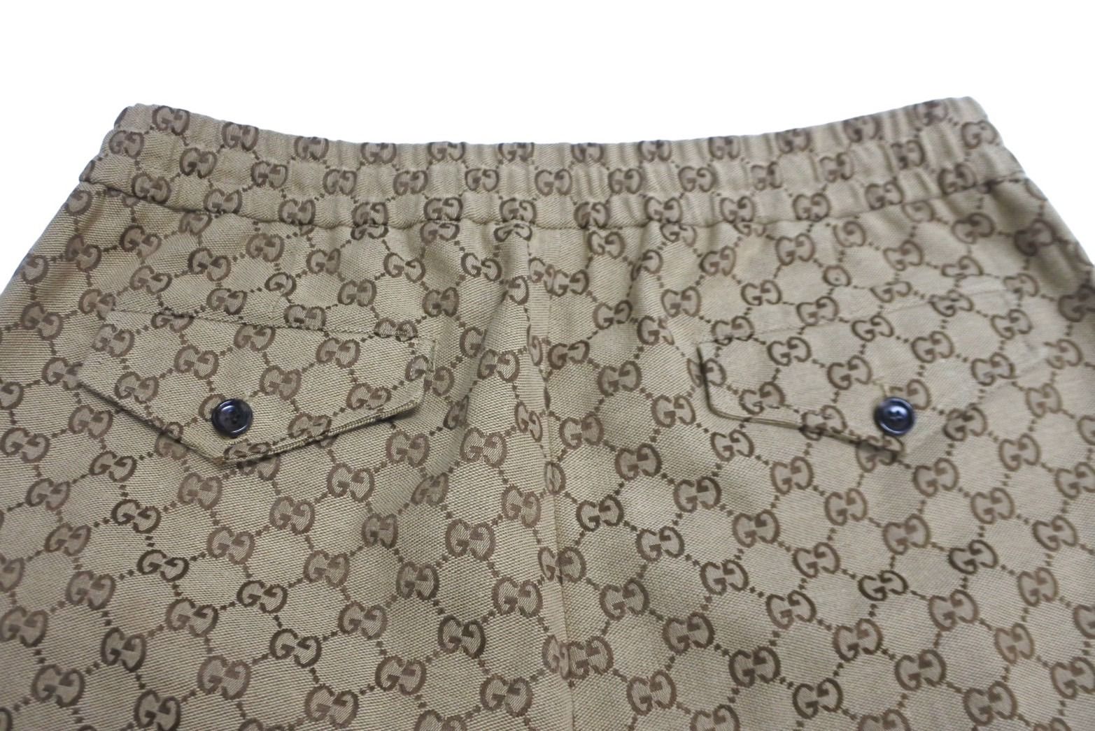 極美品 GUCCI グッチ パンツ GGキャンバス ジョギングパンツ ベージュ  