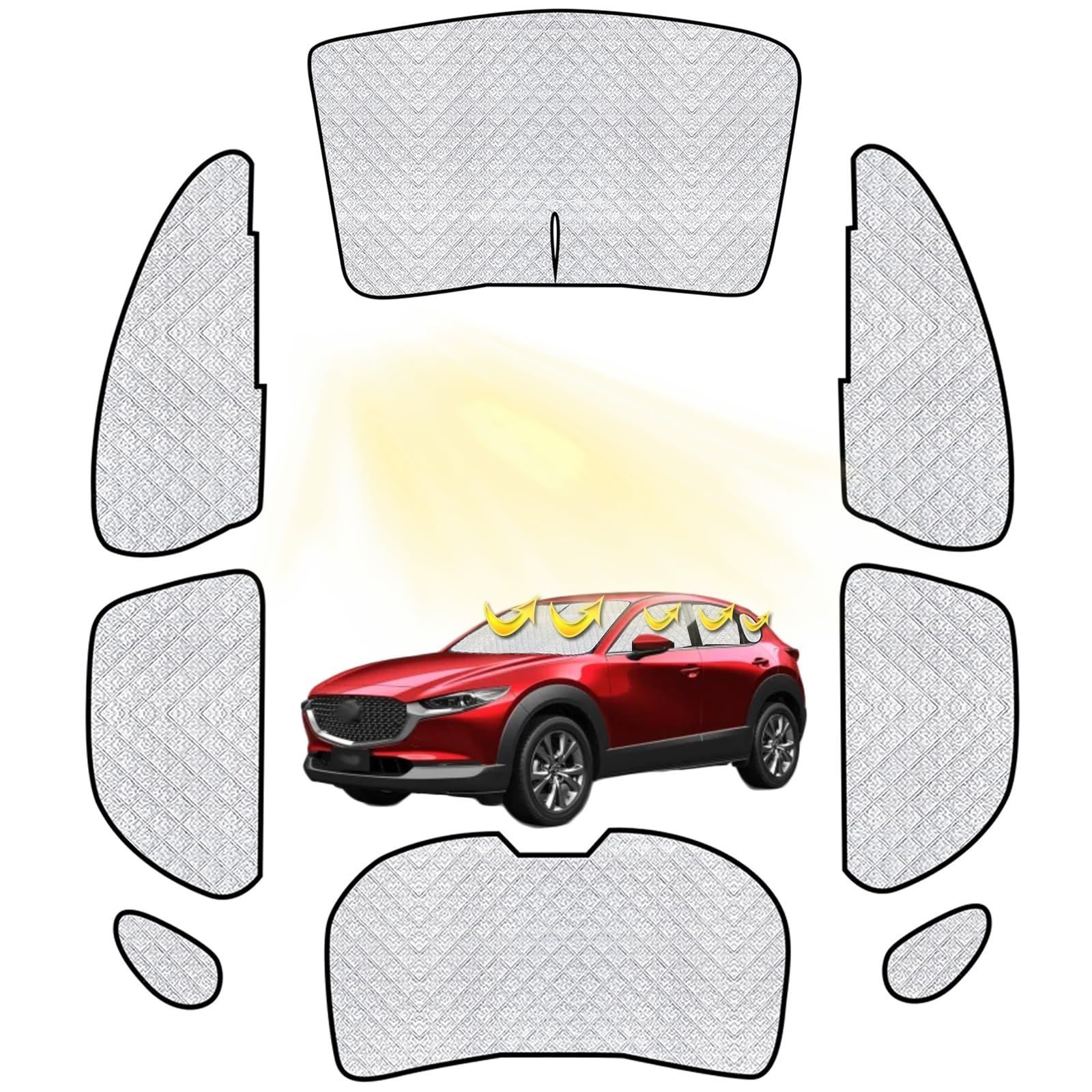 マツダ CX-30 サンシェード フルセット マツダ CX-30 車中泊 車用 サンシェード 仮眠 マルチサンシェード 遮光シェード 断熱 車窓日よけ 車中泊 シェード アウトドア 全窓対応 高密度 UVカット 盗難防止 冬 保温 取付簡単 6層構造 8