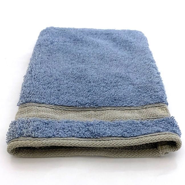 エルメス ベビー ミトン ブルー グレー クリーニング済み コットン  