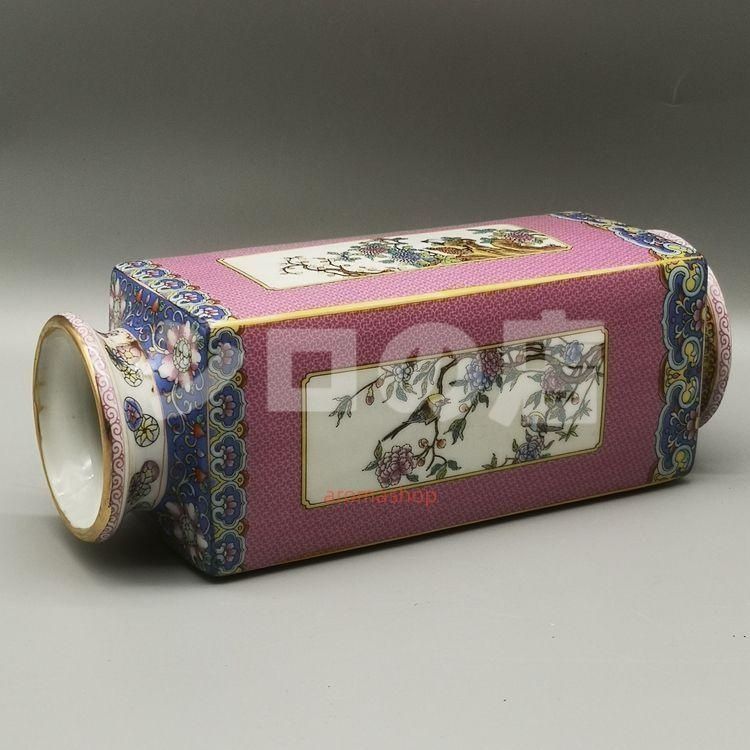 雍正粉彩花鳥天円地方花瓶 景徳鎮 陶磁器 装飾品 現代工芸品 美術品 置物 雍正粉彩花鳥天円地方花瓶 景徳鎮 陶磁器 装飾品 現代工芸品