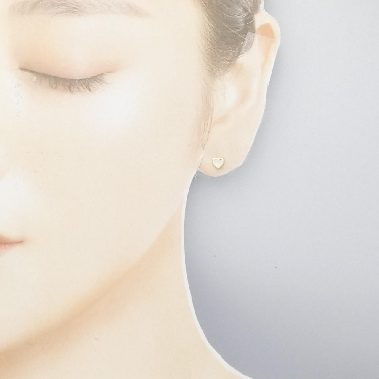 新品】750YG ハート マザーオブパール ピアス - メルカリ 