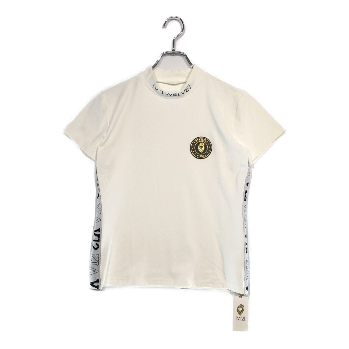 coco★新品★V12★ヴィトゥエルブ★半袖モックネックシャツ★ストレッチ★白/ホワイト★2(L)※ネコパケ発送可★89383 V12 - 【期間限定ポイント10倍】CENTER LIB MOCK / 半袖 モック