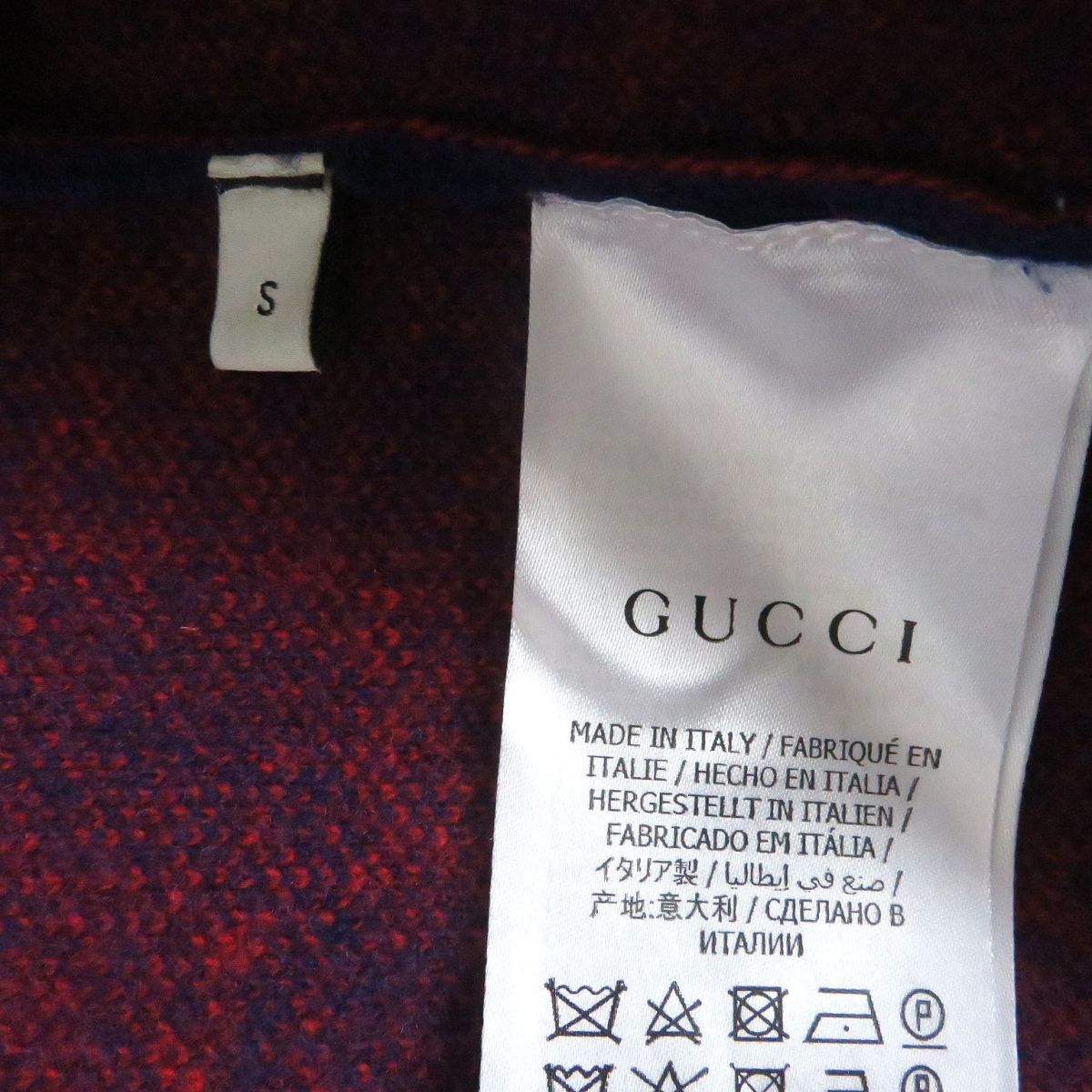 極美品□20SS GUCCI/グッチ 597724 GG総柄 ウール×カシミヤ ロゴシェル