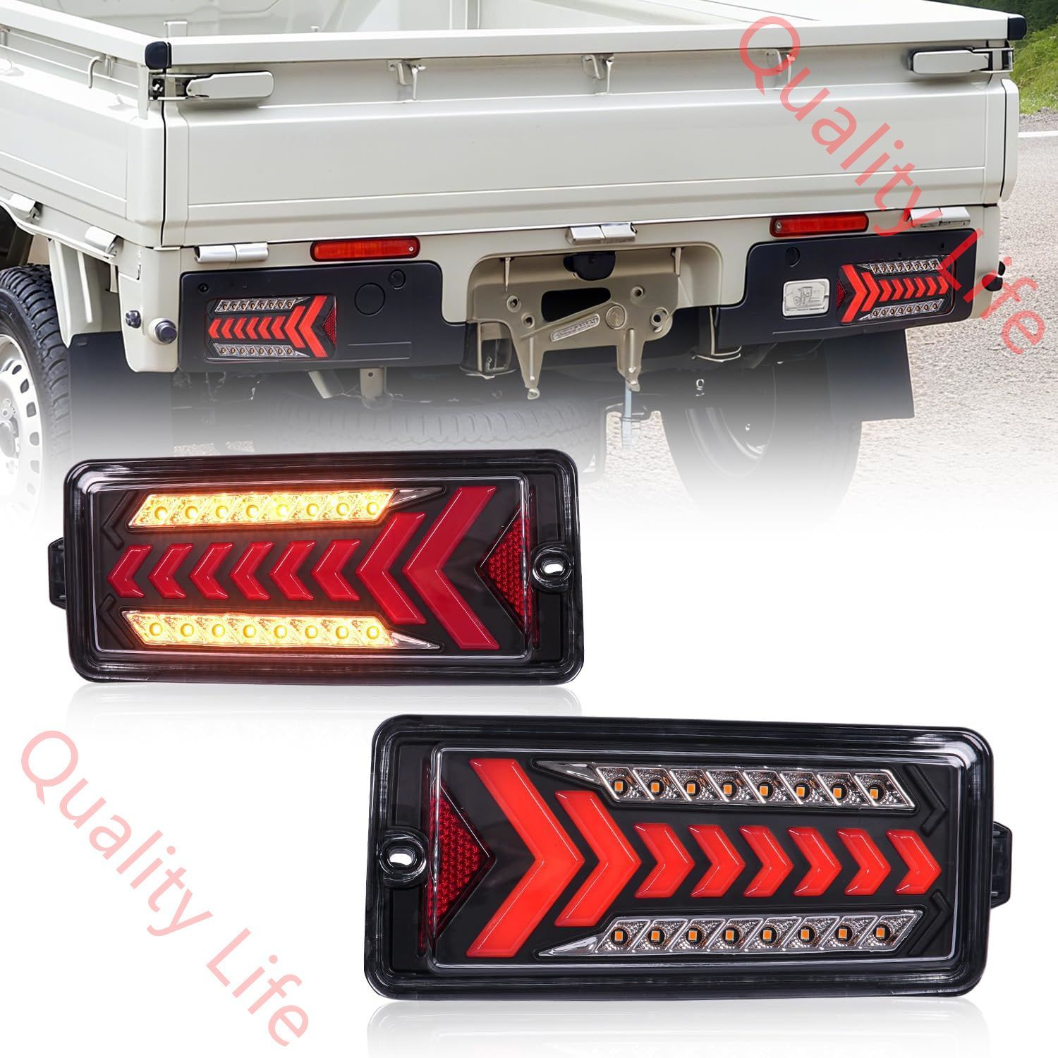 ハイゼットトラック ジャンポ テールランプ S500P S510P S500U S510U S500J S510J 後期型 2Pセット 全LED 流れるウィンカー