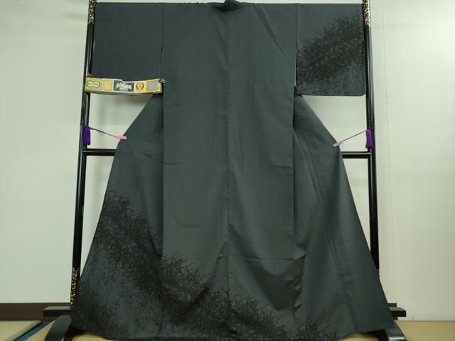 平和屋着物 上 本塩沢 訪問着 単衣 塩沢物語 草花文 白新染織謹製 証紙付き DZAA9996kh5