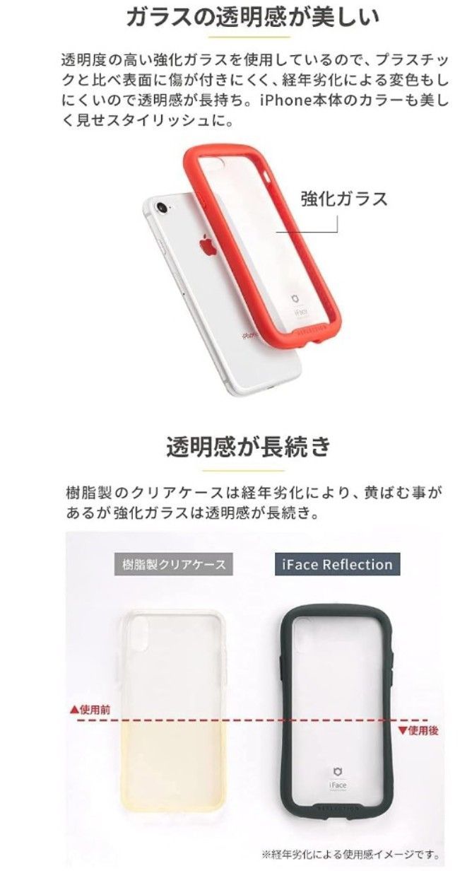 新品 iFace iPhone 14 専用 ケース クリア 強化ガラス (パープル)【アイフェイス アイフォン14 耐衝撃 透明 ストラップホール】