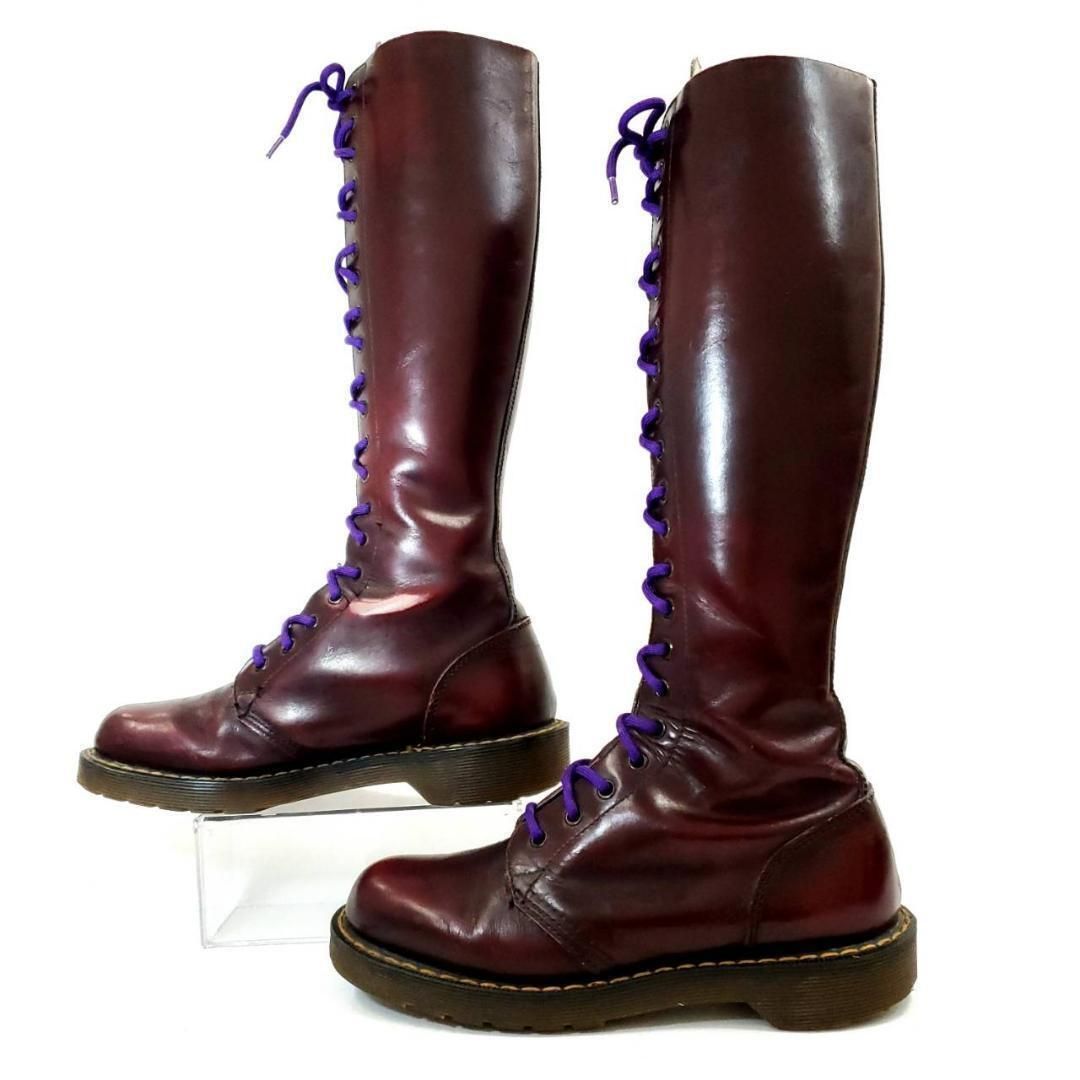 ドクターマーチン　ホワイト社　イングランド製　20ホール　バーガンディ　UK４ ドクターマーチン ホワイト社 イングランド製 20ホール バーガンディ