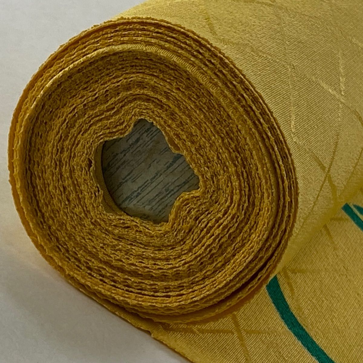 中古】 反物 絞り 羽織 正絹 グリーン 裏打ち済 羽尺 リメイク 和装