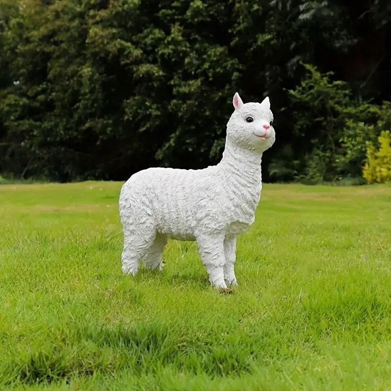 ガーデンオーナメント 置物 オブジェ アルパカ 動物 アニマル 庭 屋外インテリア ガーデニング かわいい おしゃれ UqO4562