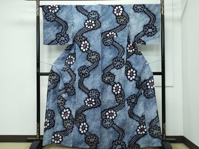 平和屋着物 上 夏物 浴衣 有松鳴海絞り 流水舞花文 綿 CZAA3622s5